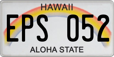 HI license plate EPS052