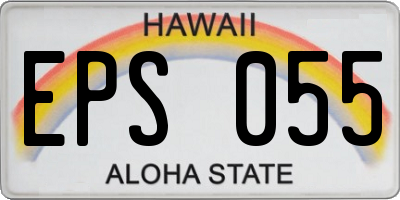 HI license plate EPS055