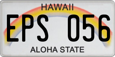 HI license plate EPS056