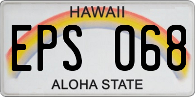 HI license plate EPS068