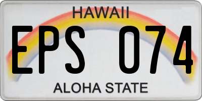 HI license plate EPS074