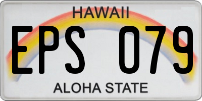 HI license plate EPS079