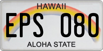 HI license plate EPS080
