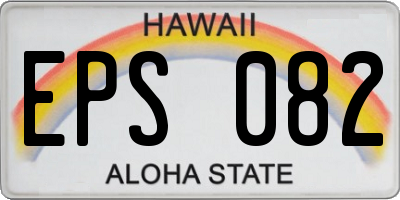 HI license plate EPS082