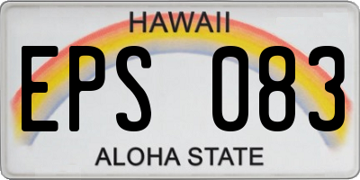 HI license plate EPS083
