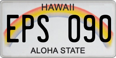 HI license plate EPS090