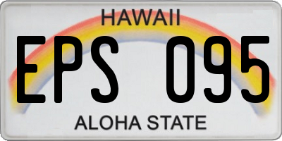 HI license plate EPS095