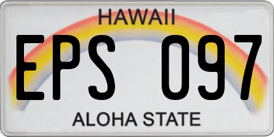 HI license plate EPS097