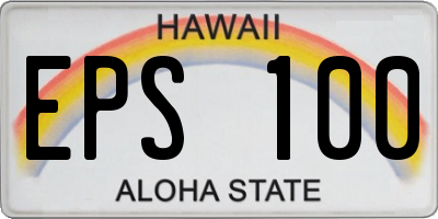 HI license plate EPS100