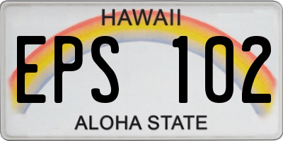 HI license plate EPS102