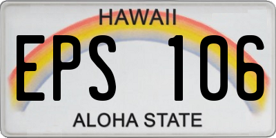 HI license plate EPS106