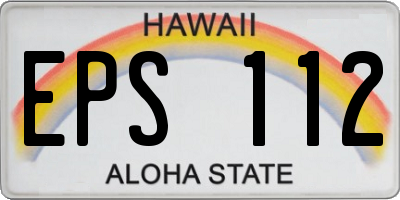 HI license plate EPS112