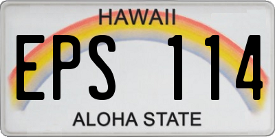 HI license plate EPS114