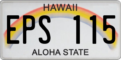 HI license plate EPS115