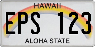 HI license plate EPS123