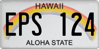 HI license plate EPS124