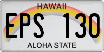 HI license plate EPS130
