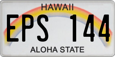 HI license plate EPS144