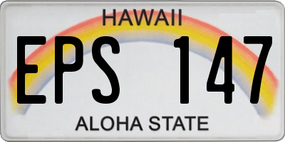 HI license plate EPS147