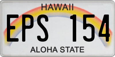 HI license plate EPS154