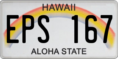 HI license plate EPS167