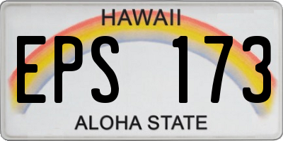 HI license plate EPS173