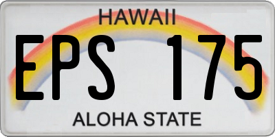 HI license plate EPS175