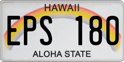 HI license plate EPS180