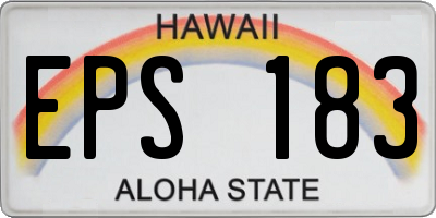 HI license plate EPS183