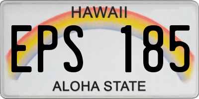 HI license plate EPS185