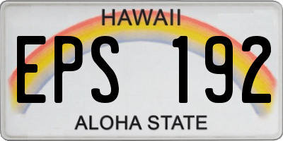 HI license plate EPS192