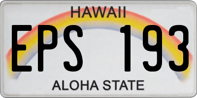 HI license plate EPS193