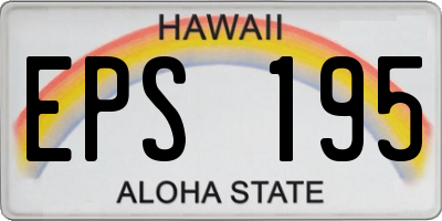 HI license plate EPS195