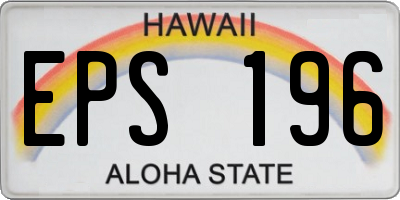 HI license plate EPS196