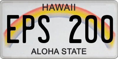 HI license plate EPS200