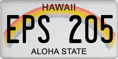 HI license plate EPS205