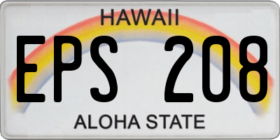 HI license plate EPS208