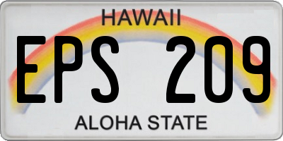 HI license plate EPS209
