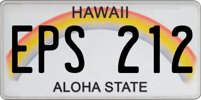 HI license plate EPS212