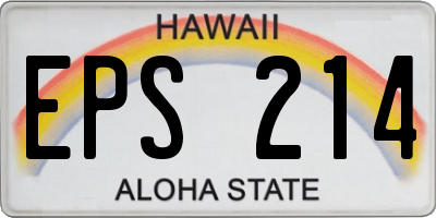 HI license plate EPS214