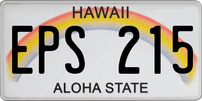 HI license plate EPS215