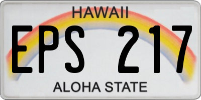 HI license plate EPS217