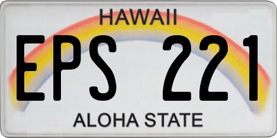 HI license plate EPS221