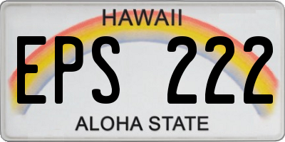 HI license plate EPS222