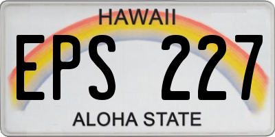 HI license plate EPS227