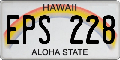 HI license plate EPS228