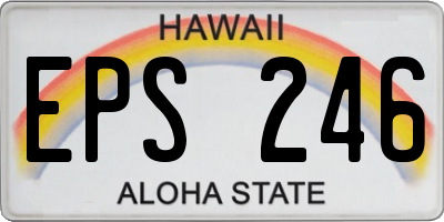 HI license plate EPS246