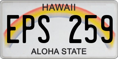 HI license plate EPS259