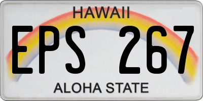 HI license plate EPS267