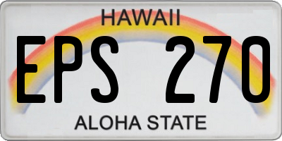 HI license plate EPS270